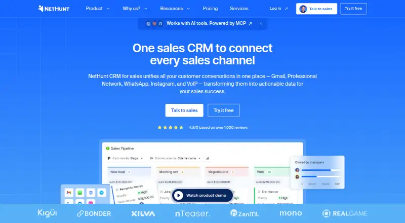 NetHunt CRM's own site