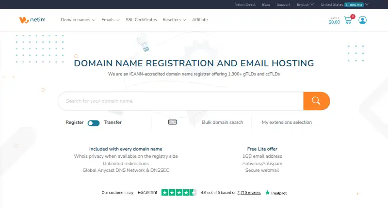Netim's own site