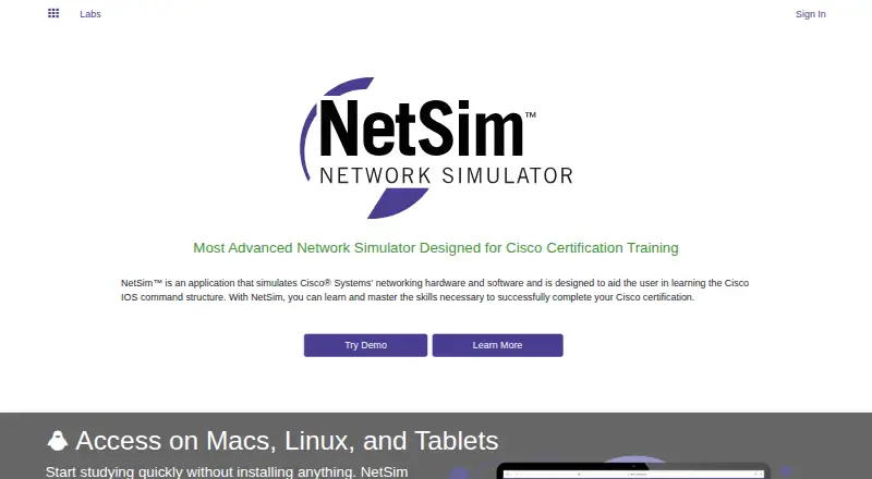 NetSim's own site