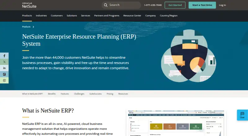 Oracle NetSuite's own site