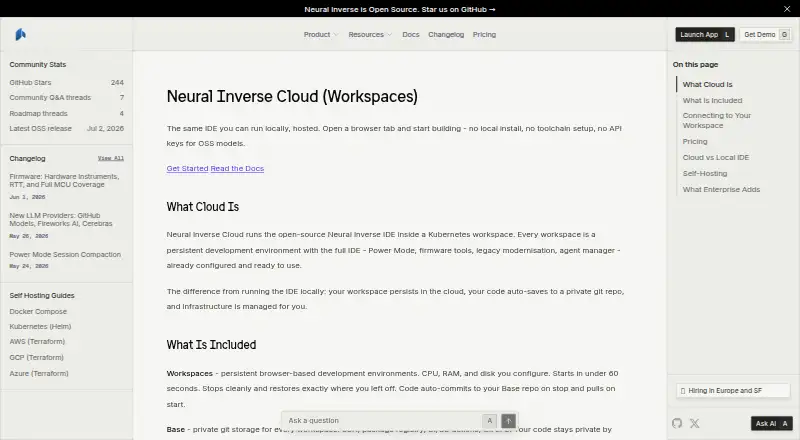 Neural Inverse Cloud's own site