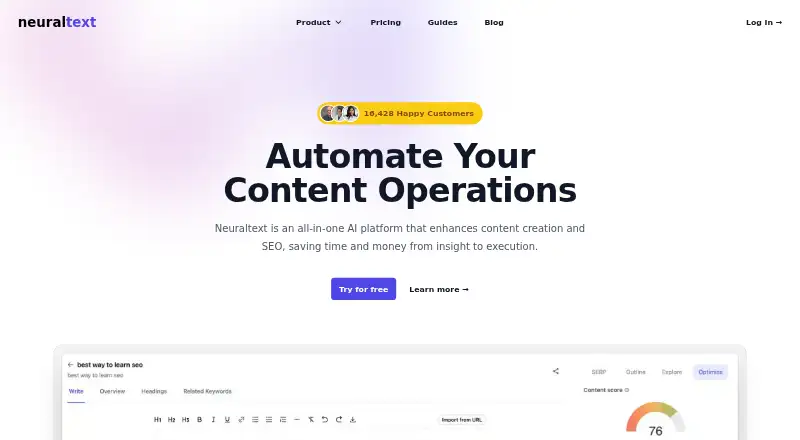 NeuralText's own site