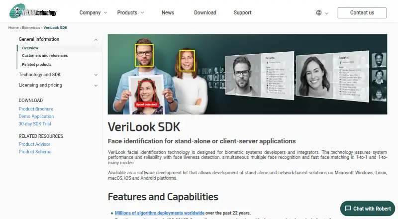 Neurotechnology VeriLook's own site