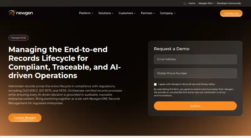 Newgen Records Management's own site