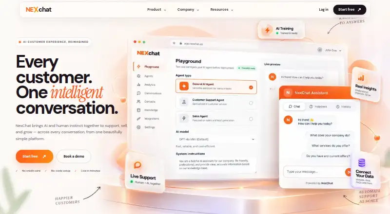 NexChat's own site
