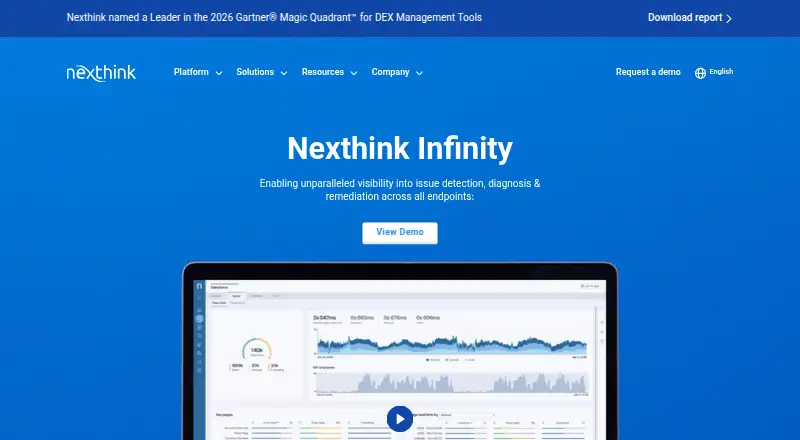 Nexthink Infinity's own site