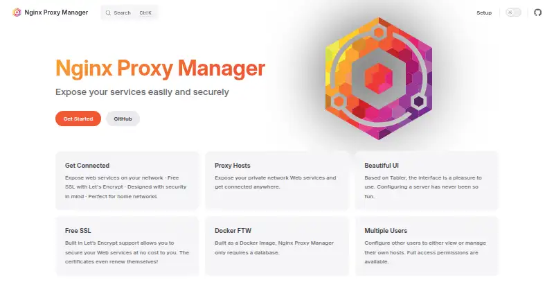 Nginx Proxy Manager's own site