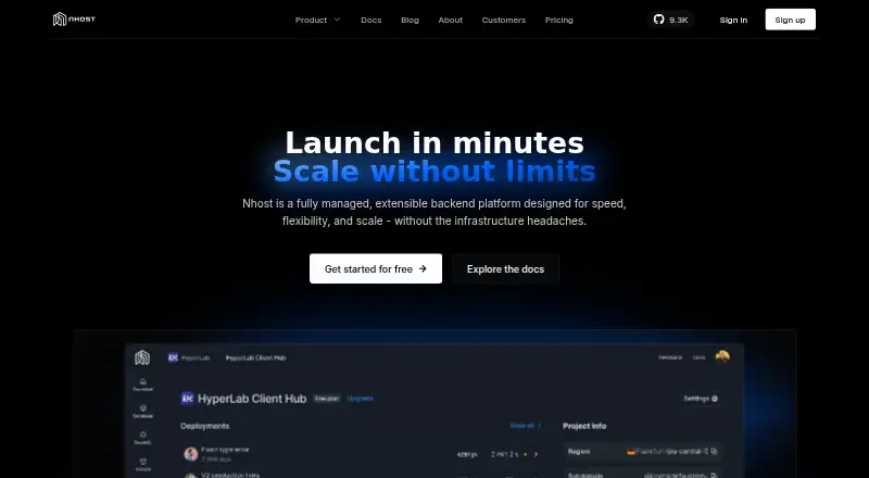 Nhost's own site