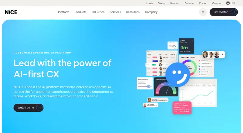 NICE CXone's own site