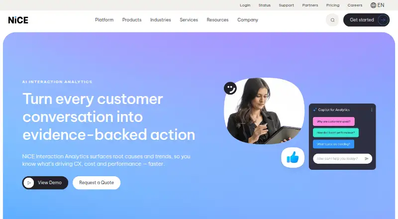 NICE Interaction Analytics's own site