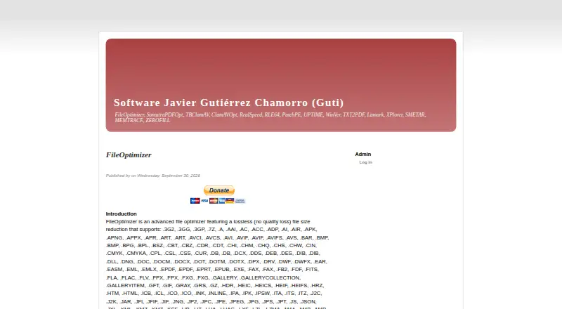 FileOptimizer's own site