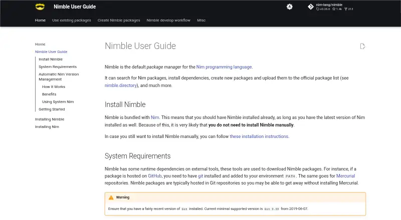 Nimble's own site