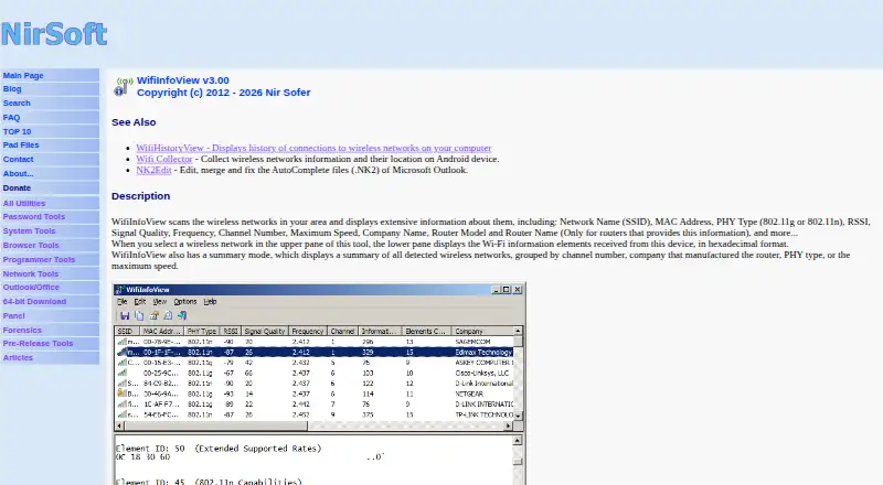 WifiInfoView's own site