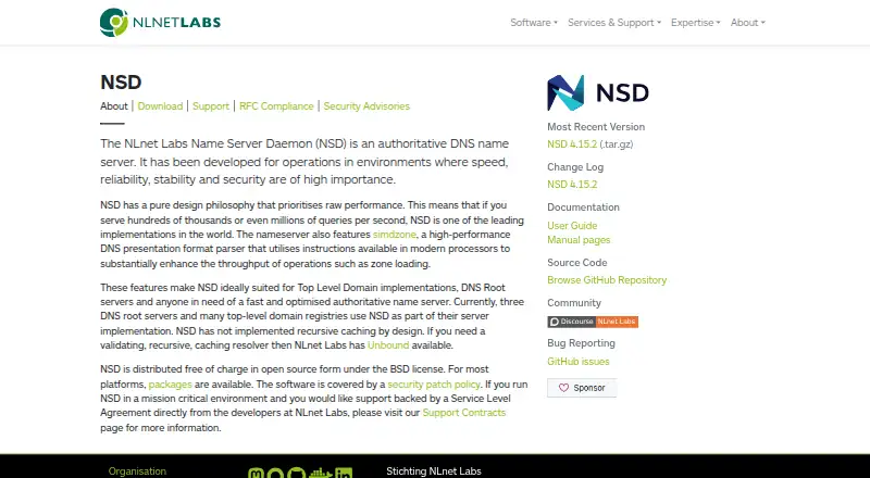 NSD (Name Server Daemon)'s own site