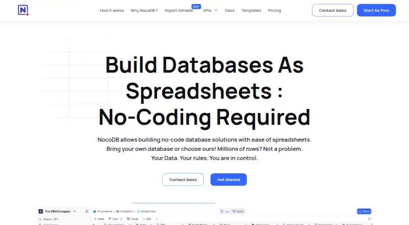 NocoDB's own site