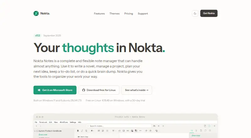 Nokta Notes's own site