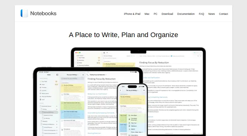 Notebooks's own site