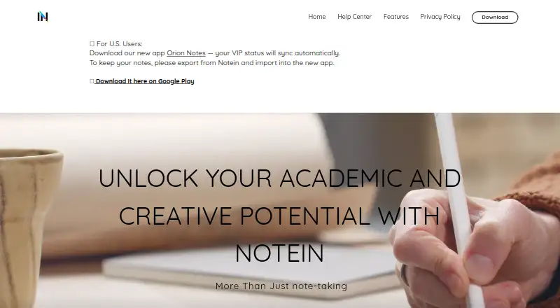 Notein's own site