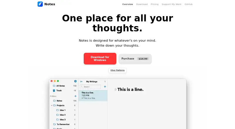 Notes's own site
