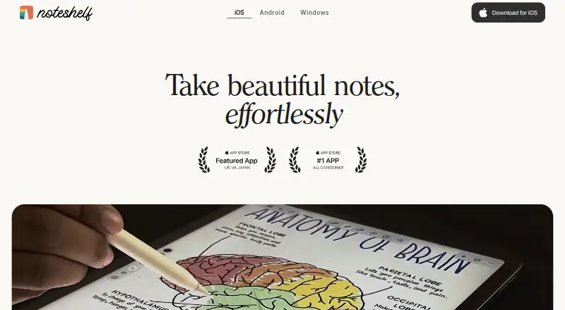 Noteshelf's own site