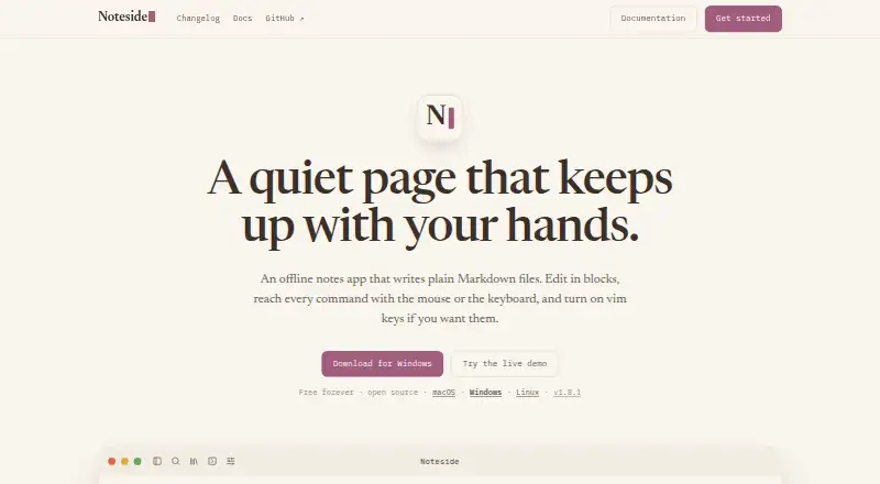Noteside's own site