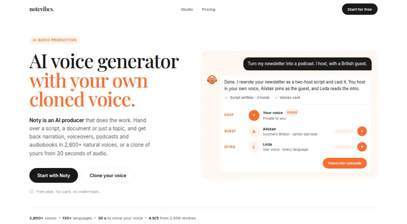 Notevibes's own site