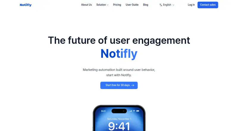 Notifly's own site