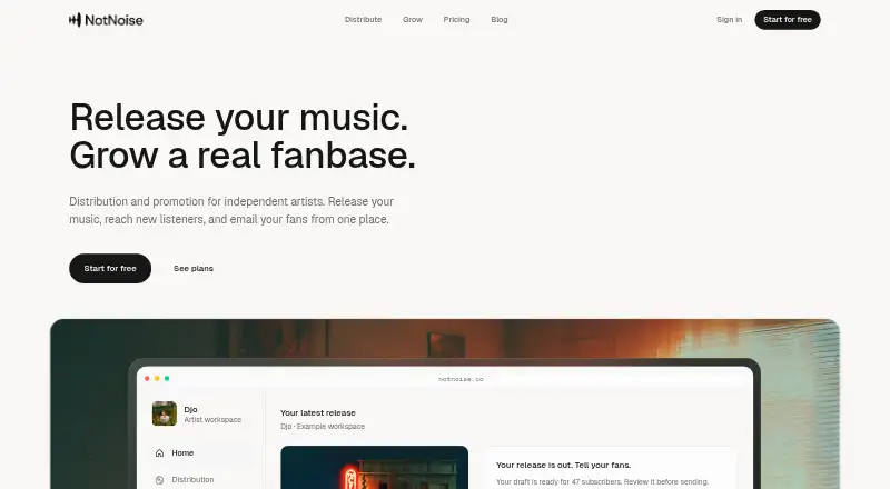 NotNoise's own site