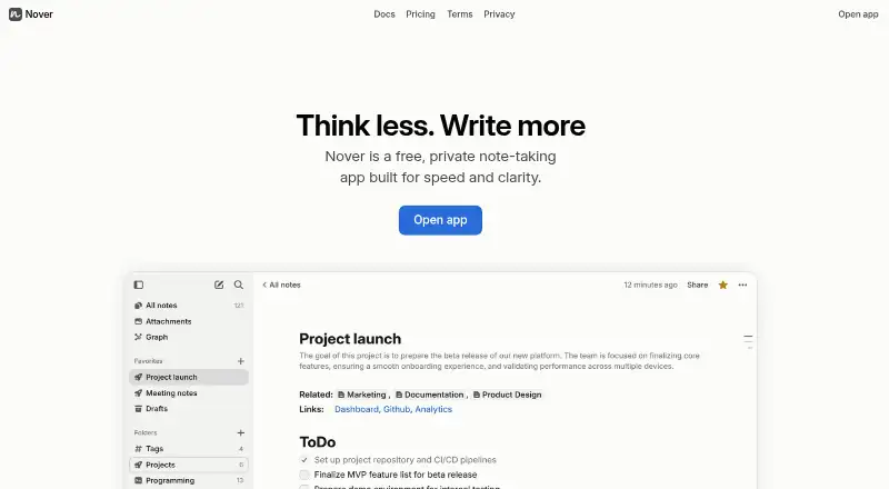 Nover's own site