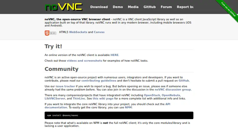 noVNC's own site
