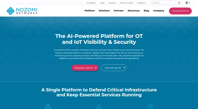 Nozomi Networks Platform's own site