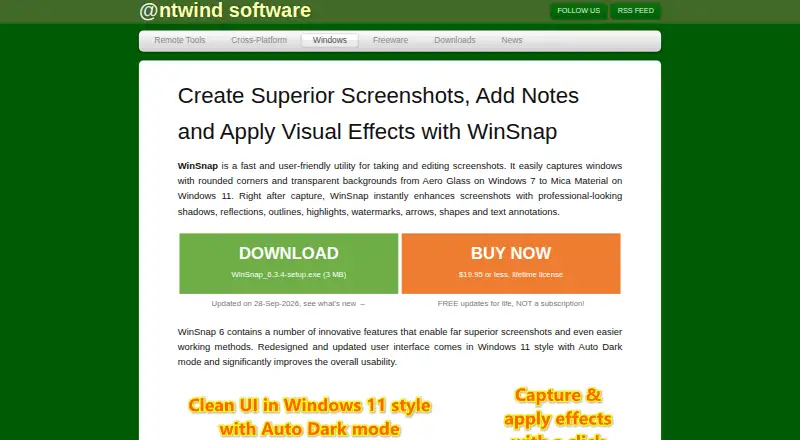 WinSnap's own site