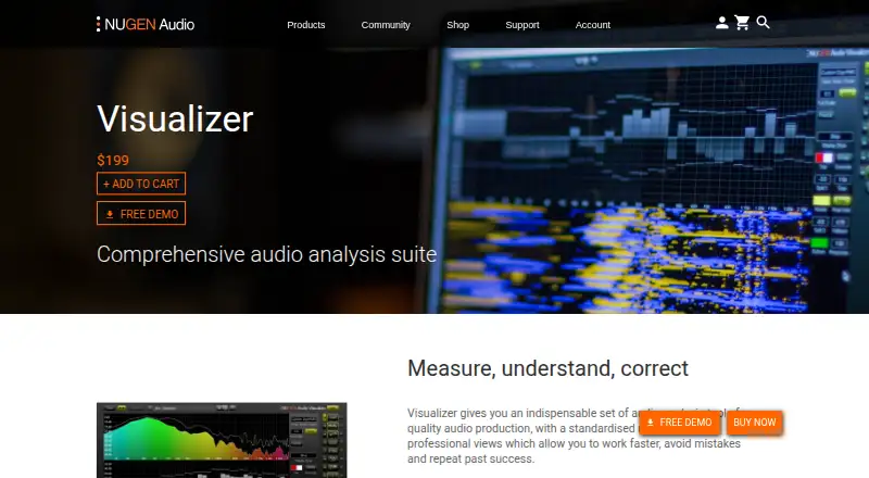 NUGEN Audio Visualizer's own site