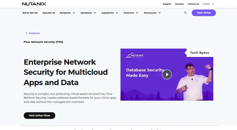 Nutanix Flow Network Security's own site