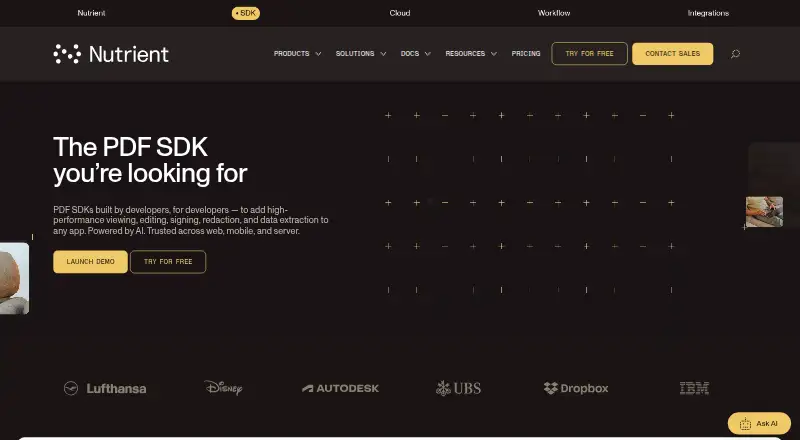 Nutrient SDK's own site