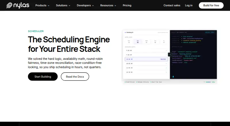 Nylas Scheduler's own site