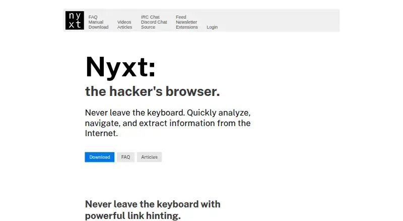 Nyxt's own site