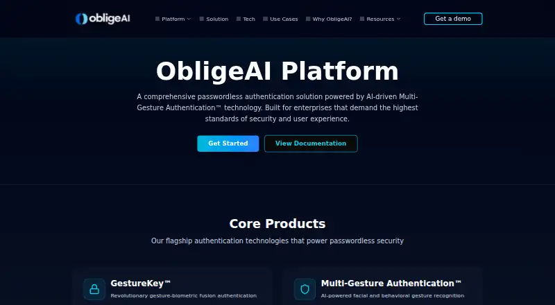 ObligeAI Platform's own site
