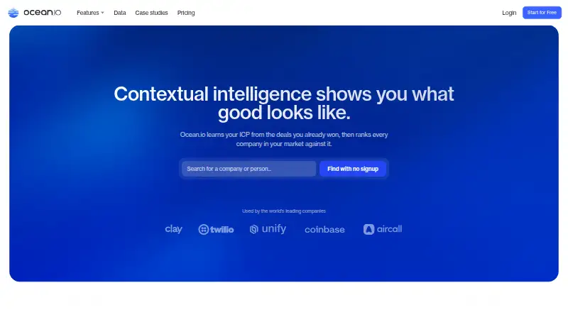 Ocean.io's own site