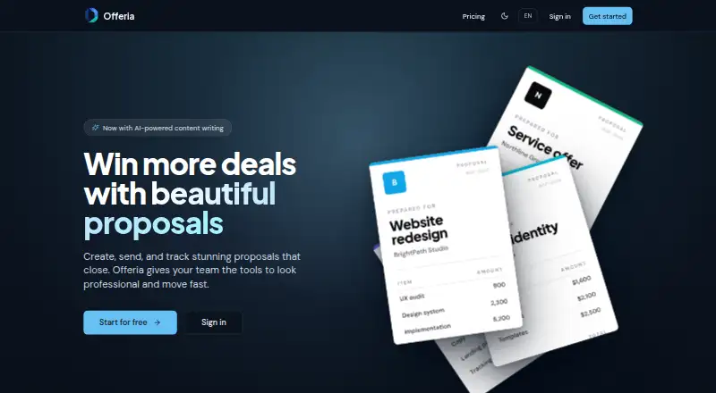 Offeria's own site
