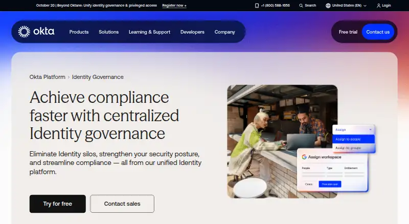 Okta Identity Governance's own site