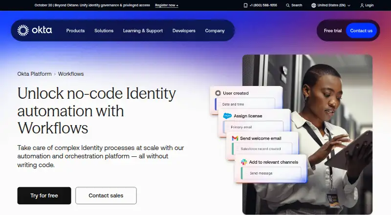 Okta Workflows's own site