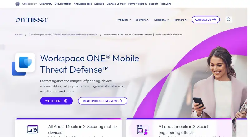 Workspace ONE Mobile Threat Defense's own site