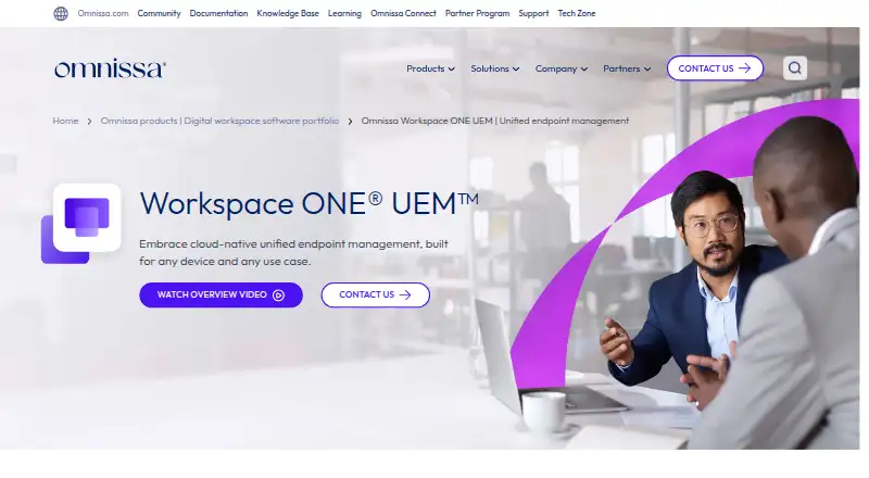 Workspace ONE UEM's own site