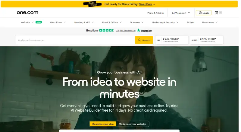 One.com Website Builder's own site