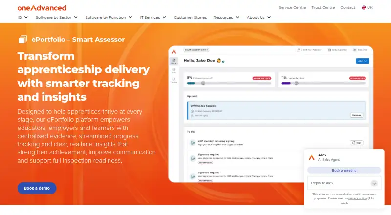 OneAdvanced ePortfolio's own site