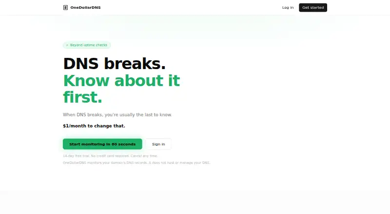 OneDollarDNS's own site