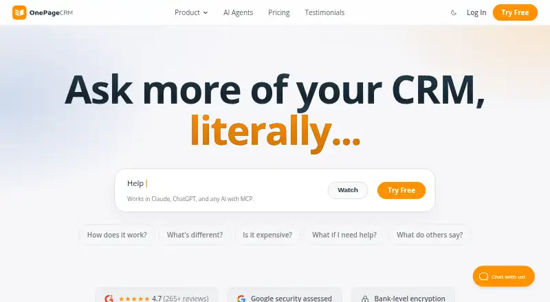 OnePageCRM's own site
