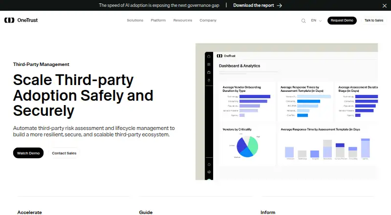 OneTrust Third-Party Management's own site