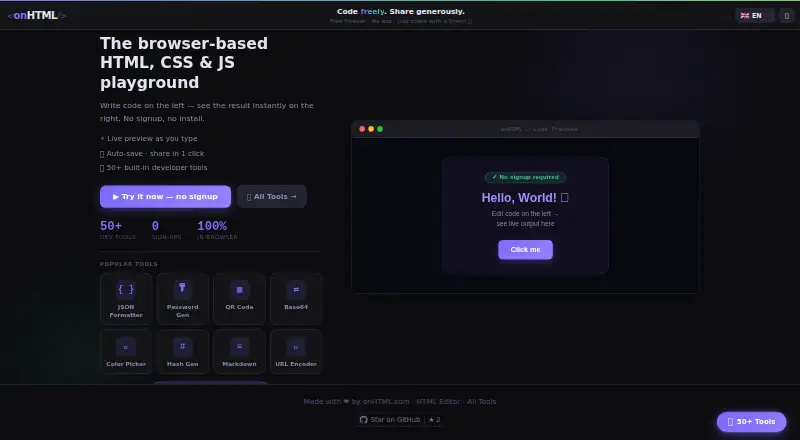 onHTML's own site